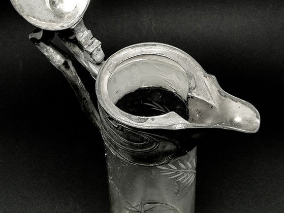 Weinkrug aus dem 20. Jahrhundert von PWQE, Deutschland, 1890er Jahre – Tafelgeschirr, Glass, Metal (photo 7 of 13)