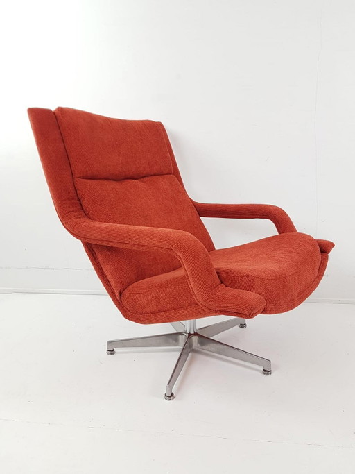 Poltrona girevole vintage Artifort | Poltrona reclinabile (Pietra) Rossa – fauteuils, Metal, Textile