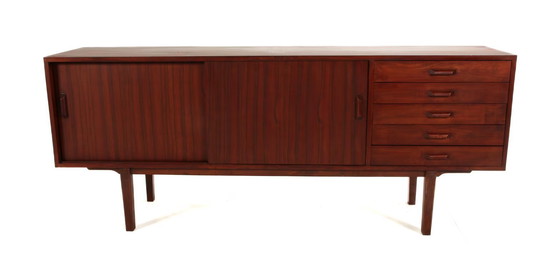 Image 1 of Vintage Scandinavian sideboard with 5 drawers and sliding doors – Dk, 1990s
