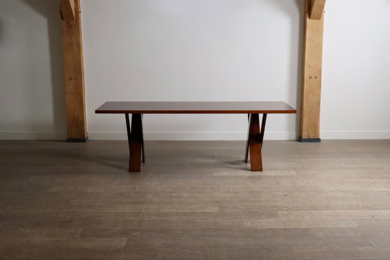Image 1 of Mesa de comedor TL58 en nogal, diseñada por Marco Zanuso para Poggi, Italia, década de 1960.