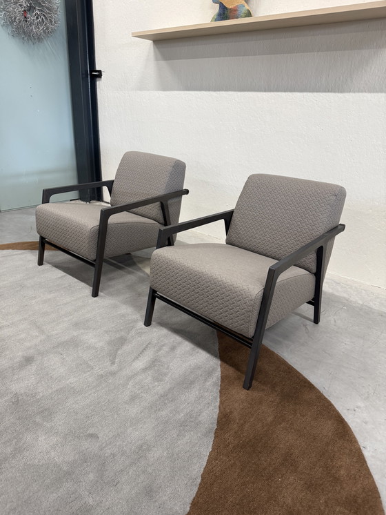 Image 1 of 2 Harvink Splinter Armchairs Cross Gray Fabric