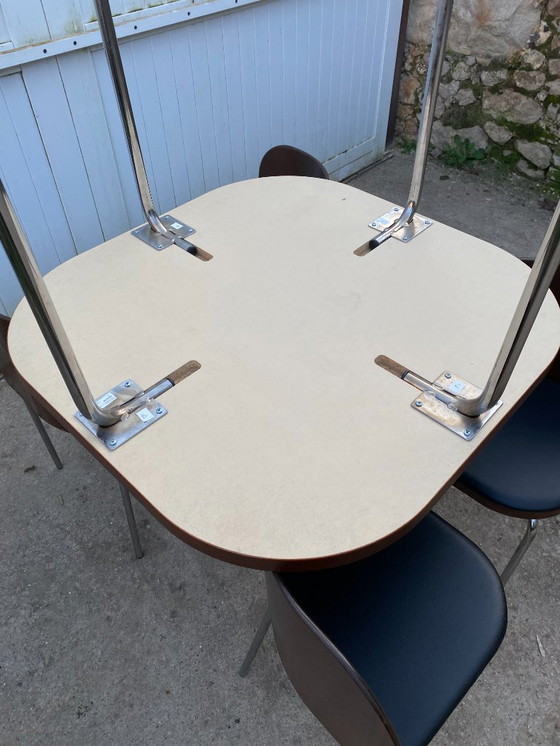 Image 1 of Mesa de teca Sam y cuatro sillas, modelo Fusion, de Sandra Kragnert para IKEA, Suecia, años 90