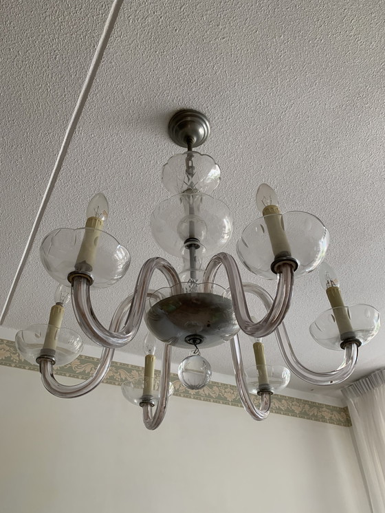 Image 1 of Kroonluchter geperst kristal rond 1920