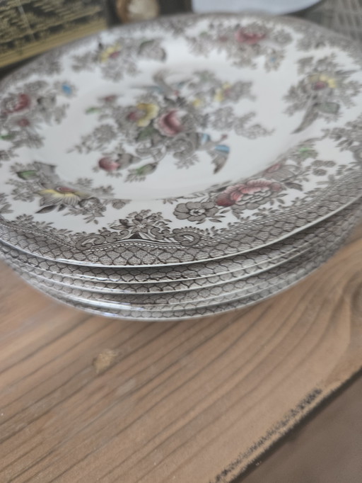 Assiette à déjeuner 6 pièces Wedgwood Oriental Faisans couleur marron
