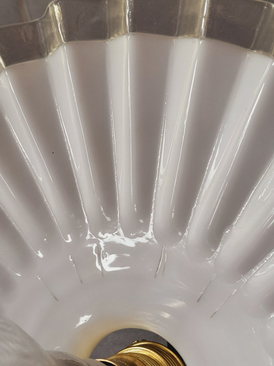 Image 1 of Suspension en Opaline Plissée 1950