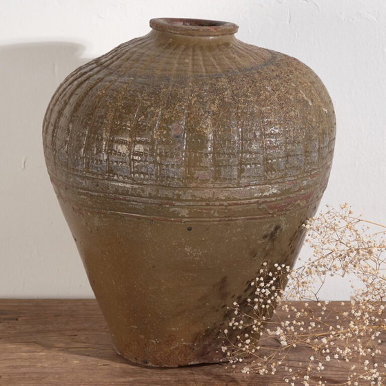 Grande vaso in ceramica antico stile wabi-sabi (c.1900) #1 – Vasi (photo 7 of 18)
