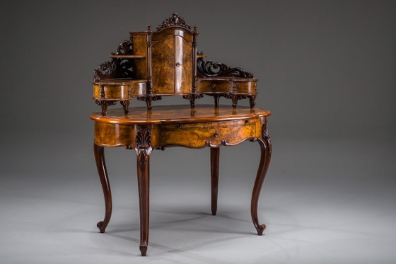 Escritorio Tocador Antiguo Louis Philippe de Nogal, 1860 – Wood (photo 16 of 28)