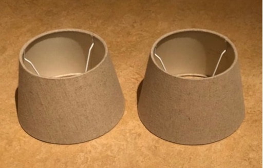 Set of 2 round beige lampshades