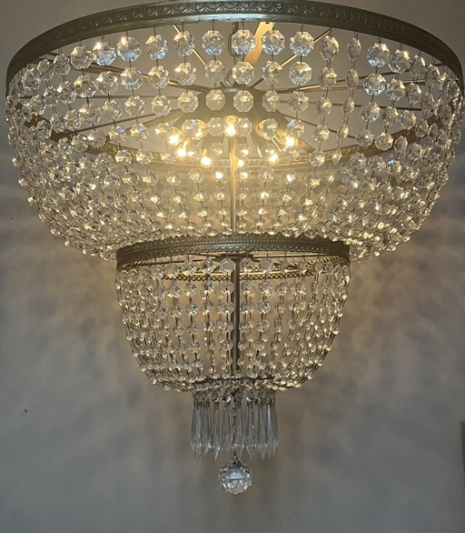 Grote XXL Design Cristalstrass kristallen kroonluchter hanglamp brons frame 