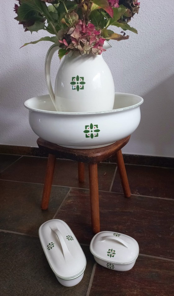 Image 1 of 4-piece antique lamp set - Société Ceramique Maestricht