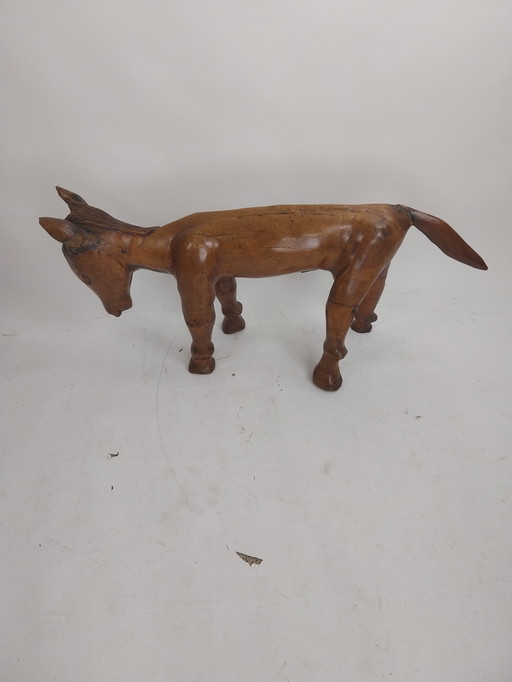 1 teakhouten ezel. Handwerk 1970's