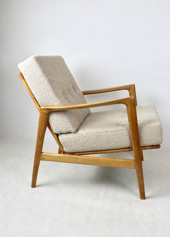 Image 1 of Sillón de roble Stefan beige polaco, década de 1970