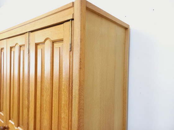 Image 1 of Guillerme et Chambron vintage solid oak wardrobe from the 60s