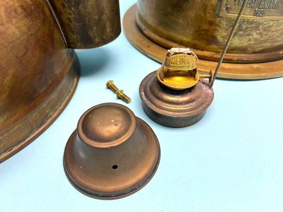 Image 1 of Alter Schiffskompass Messing mit Lichtern / Petroleum / Rettungsbootkompass Nr. 323 GREAT BRITAIN England 1926 + Schiff