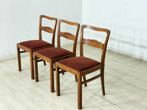 Ensemble de 3 magnifiques chaises/chaises de salle à manger Art Nouveau – vers 1920