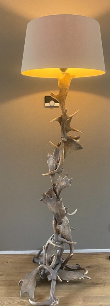 Vintage deer antler floor lamp