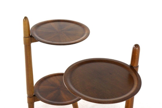Image 1 of Set van 2 Edmund Jørgensen voor Patent ANM bijzettafeltje / nachtkastjes vintage Deens