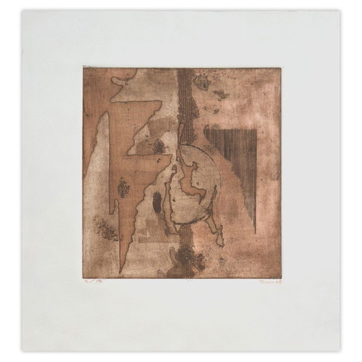 Monique Pehem (Breton-Prouté) Gravure signée Chute 2008 – lithos zeefdrukken, Paper