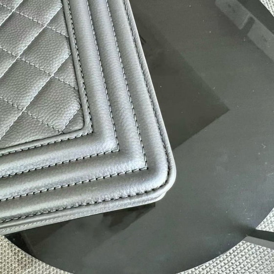 Image 1 of Chanel Boy Medium - Caviar 25CM Quilted Iridescent Silver Hardware Sereis 24