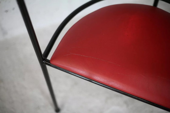 Image 1 of 3x Design Steel And Leather Armchairs