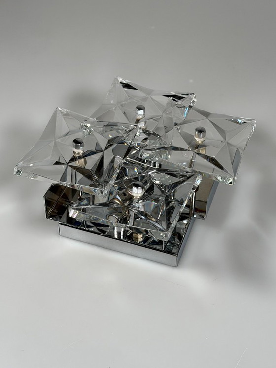 Image 1 of Lampada da parete Wall Scone anni '60/'70 di Kinkeldey Leuchten, design in vetro e cromo