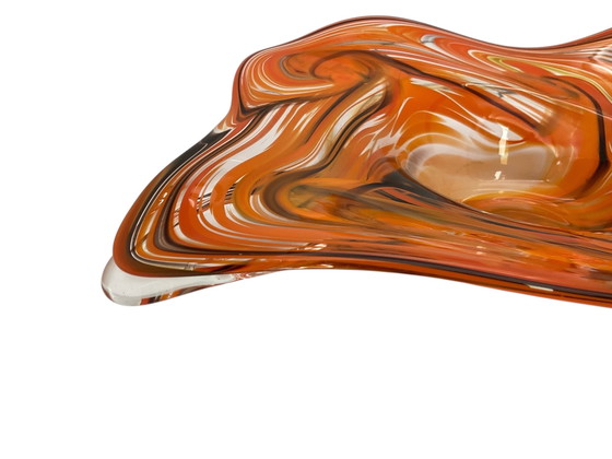 Image 1 of XXL Glazen schaal van Römische Glashütte  L 48cm  - jaren ’70