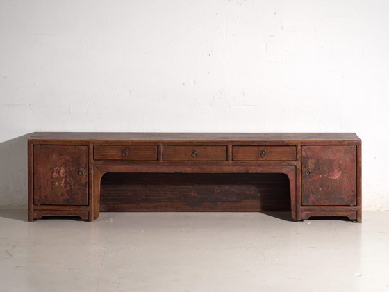 Antiker bemalter niedriger Schrank aus Kiefernholz – China, circa 1900 – Sideboard, Iron (photo 30 of 40)