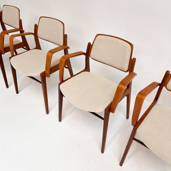 Image 1 of Juego de 4 sillas Hartmut Lohmeyer retapizadas para Wilkhahn, década de 1960.