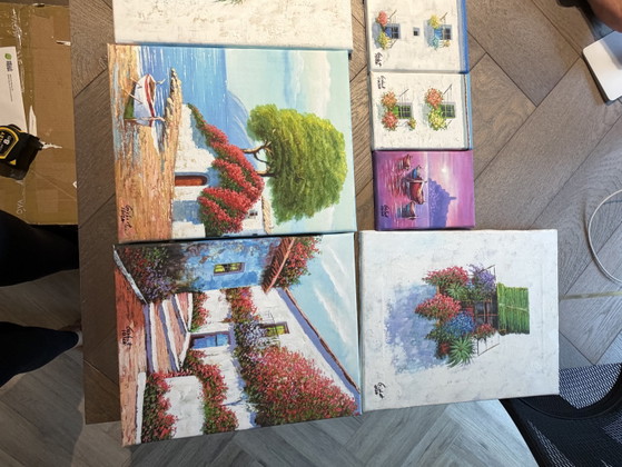 Set of Hand-Painted Ibiza Paintings – 11 Pieces – Paintings & Drawings, Canvas (photo 6 of 6)