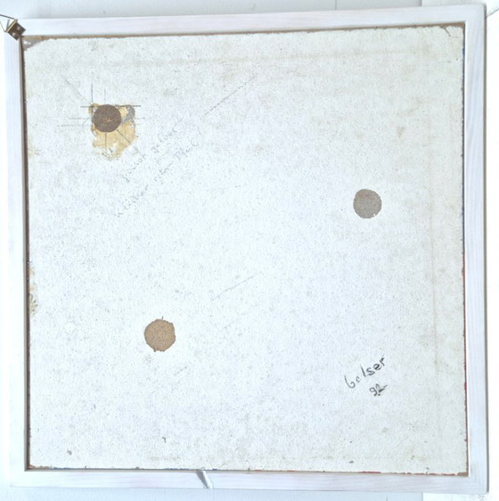 Image 1 of Frédéric Belser, Swiss, born in Geneva in 1929, oil on canvas, geometric abstraction, 50 x 50 cm