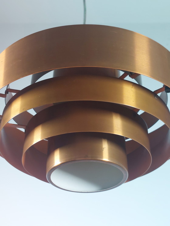 Image 1 of Vintage Mid Century Pendant Light Ultra Copper Jo Hammerborg Fog Morup Denmark