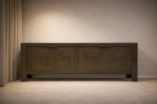 1970 DEFOUR brutalist sideboard sideboard 225cm! graphic vintage designer furniture JAPAN modernist XL