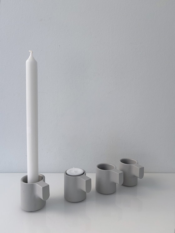Set of 4 Ikea Ypperlig Hay Candle holders light grey – Aluminium (photo 7 of 7)