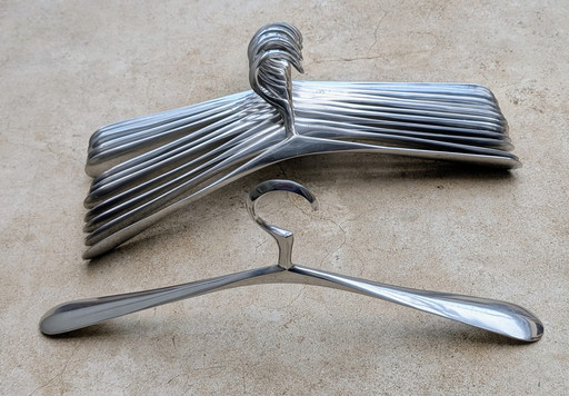 12 Aluminum Art Nouveau Clothes Hangers