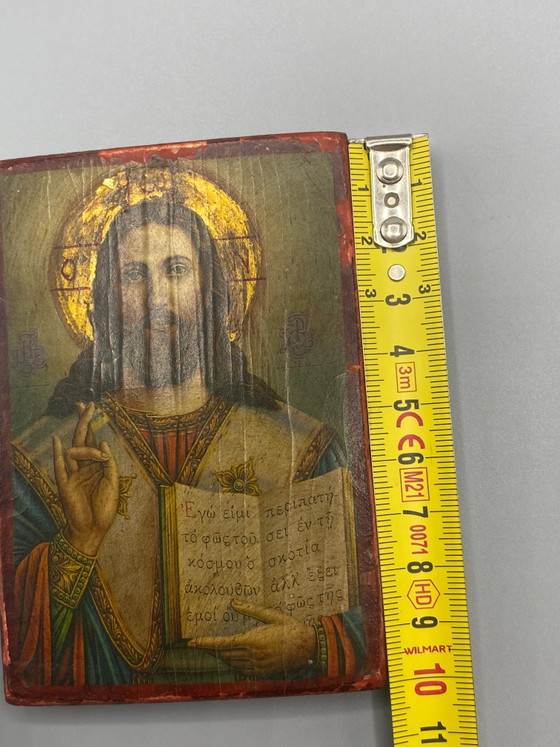 Christ Pantocrator Devotional Icon on Wood, Greek Orthodox Tradition – Decorative Objects, Gold (photo 4 of 4)