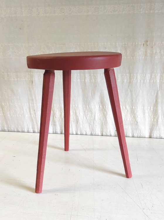 Image 1 of Tripod stool in solid oak - mid-20th century