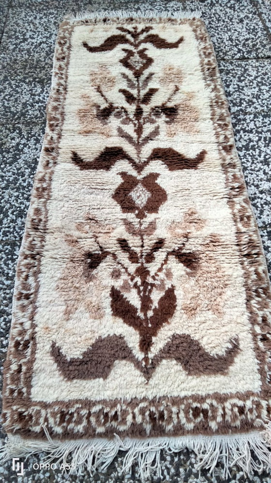 Image 1 of Handgeknoopt Berber kleed wol 204x80cm