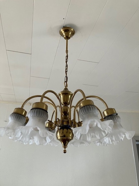 Klassieke messing kroonluchter met 8 lichtpunten – Brass (photo 4 of 5)