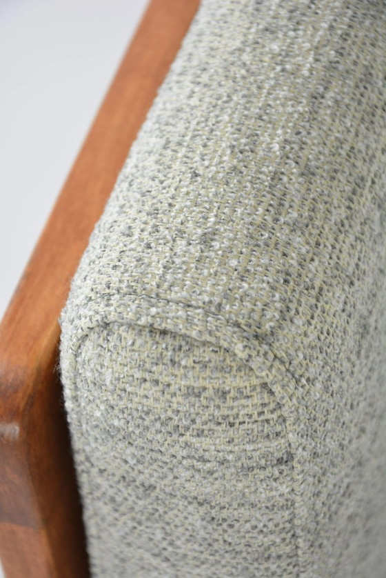 Image 1 of BZ fauteuils in grijze en crèmekleurige bouclé stof