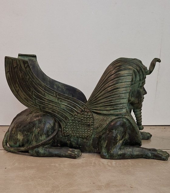 Image 1 of Bronzen Sfinx Hollywood Regency Salontafel 