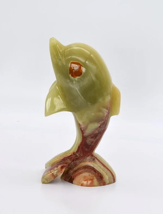 Image 1 of Statuetta vintage in marmo onice raffigurante un delfino, anni '70