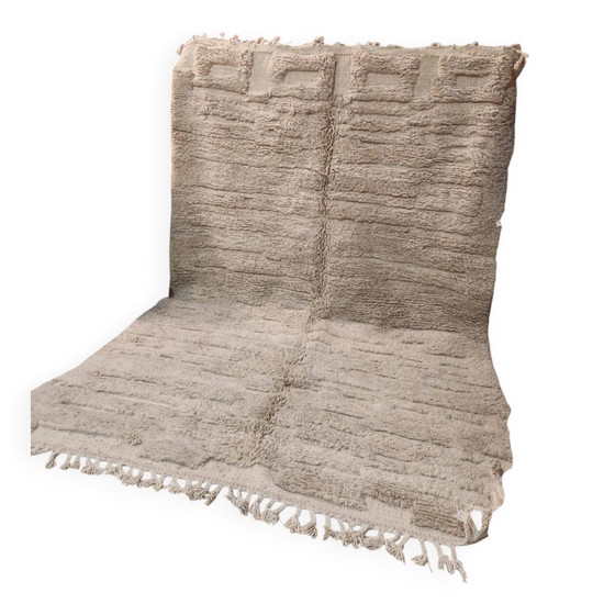 Marokkaans Berber vloerkleed van crèmekleurige wol 300 x 200 cm – Geometrische patronen (photo 2 of 6)