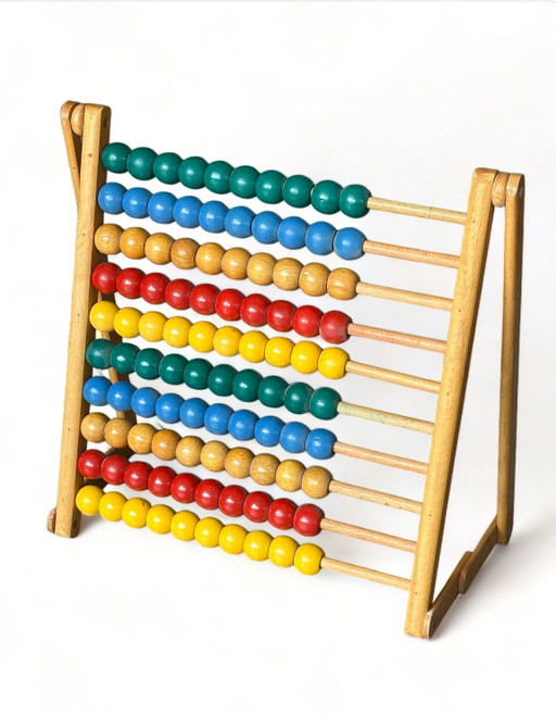 Vintage wooden abacus 1970s toys Czech Republic Slovakia