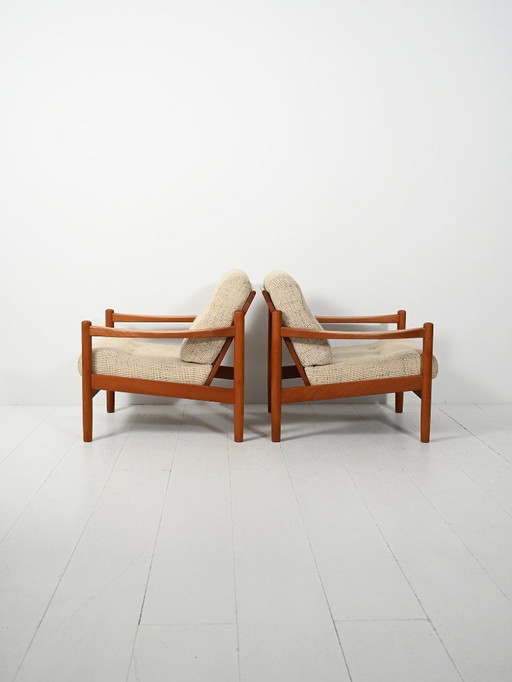 Pair of Danish 1950s teak armchairs