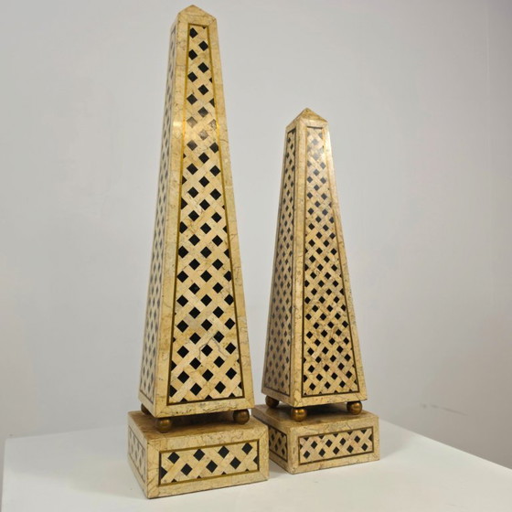 Maitland Smith Obelisks Marble With Brass Mid Century 70s – Decorative Objects (photo 3 of 7)