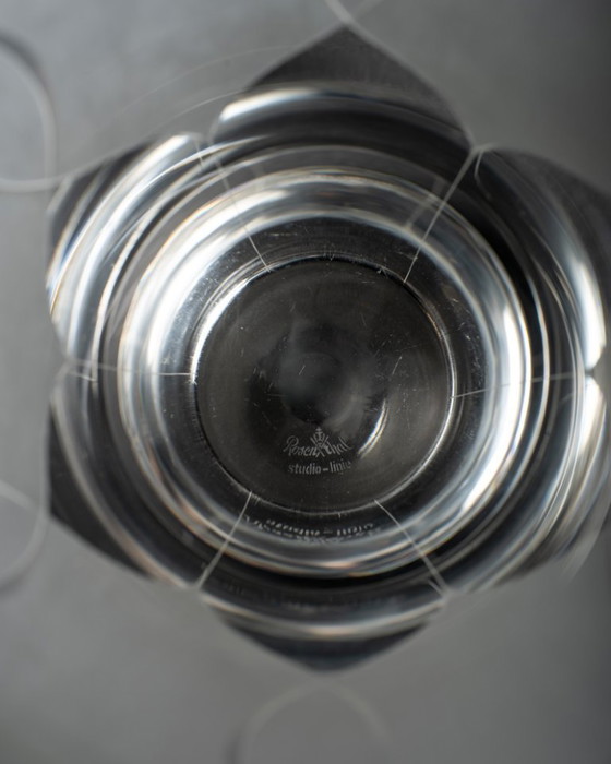 Image 1 of Rosenthal Bjorn Wiinblad LOTUS Large Glass Vase H23,5cm & Matching Bowl D20cm