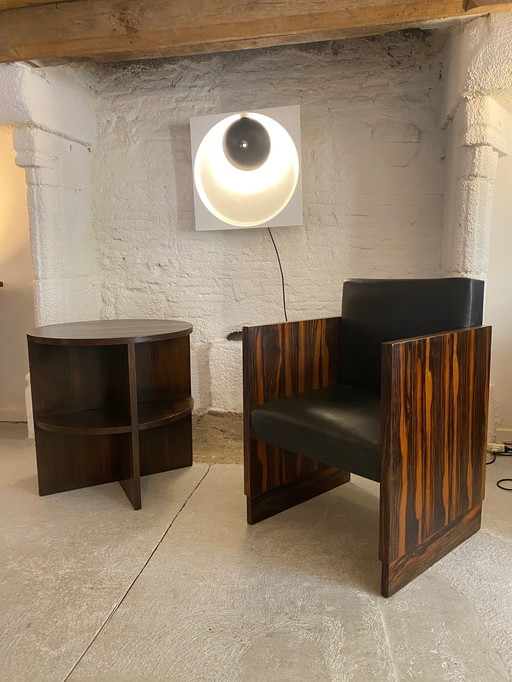 Tavolino e poltrona Art Déco in palissandro