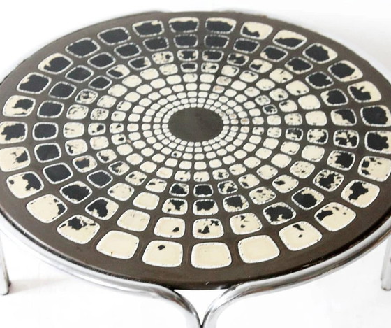 Mid-Century Chrome Coffee Table, 1970s – Coffee table books, Wood, Glass, Retro (photo 3 of 4)