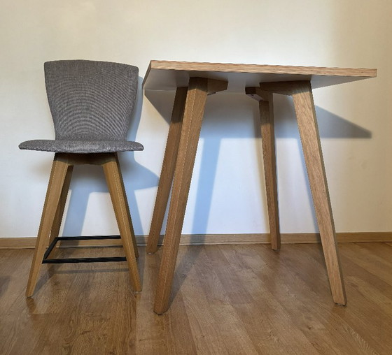 Set Compatto Mobitec Mood – Tavolo Snack Fenix Bianco (90x90) & Sedia Alta Rovere – Tavoli da pranzo, Tessile (photo 6 of 7)