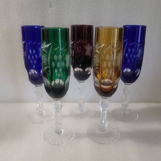 Image 1 of 5 flûte da champagne in cristallo Roemer, colorate